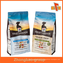 Customized plastic side gusset dog food bag for packaging with foil inside